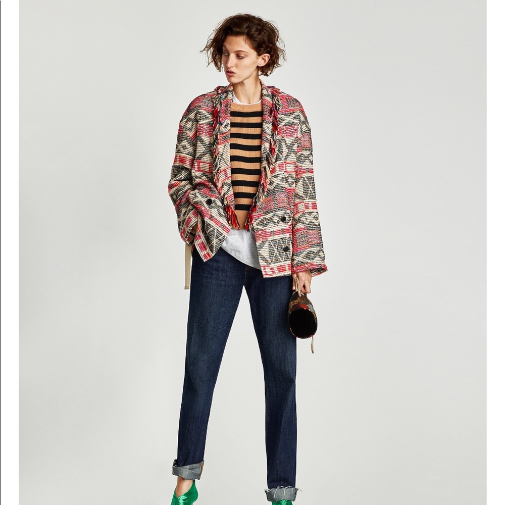 Fringe Coat with Ribbons, NWT